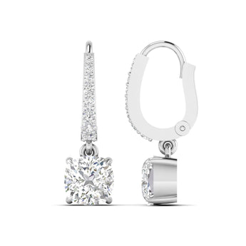 Ivana Jewels Earrings Square Cushion Diamond Dangle Earrings