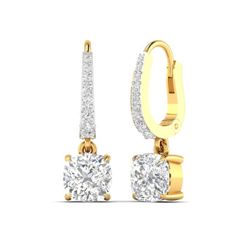 Ivana Jewels Earrings Square Cushion Diamond Dangle Earrings