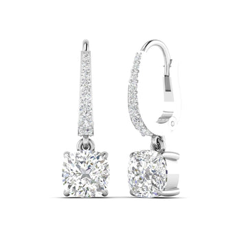 Ivana Jewels Earrings Square Cushion Diamond Dangle Earrings