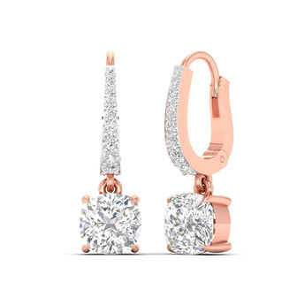 Ivana Jewels Earrings Square Cushion Diamond Dangle Earrings