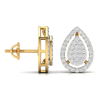 Ivana Jewels Earrings Teardrop Round Cut Diamond Earrings