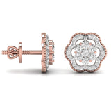 Ivana Jewels Earrings Twisted Floral Lab Grown Diamond Studs Earring