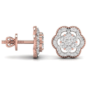Ivana Jewels Earrings Twisted Floral Lab Grown Diamond Studs Earring