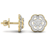 Ivana Jewels Earrings Twisted Floral Lab Grown Diamond Studs Earring