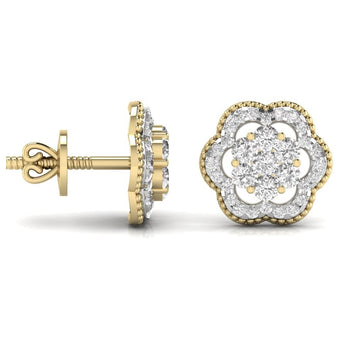 Ivana Jewels Earrings Twisted Floral Lab Grown Diamond Studs Earring