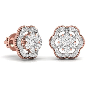 Ivana Jewels Earrings Twisted Floral Lab Grown Diamond Studs Earring