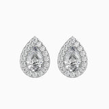 Ivana Jewels Earrings White Gold / 14KT 0.30 Carat Each Pear & Round Diamond Halo Stud Earring