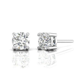 Ivana Jewels Earrings White Gold / 14KT 0.50 Carat Each Solitaire Each 4-Prongs Setting Stud Earring