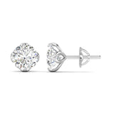Ivana Jewels Earrings White Gold / 14KT 1.03 Carats Each Round Diamonds 4-Prongs Settings Studs Earring
