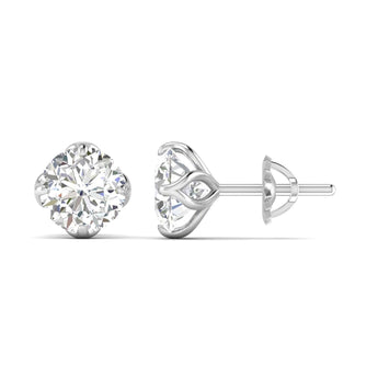 Ivana Jewels Earrings White Gold / 14KT 1.03 Carats Each Round Diamonds 4-Prongs Settings Studs Earring