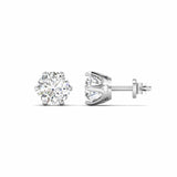 Ivana Jewels Earrings White Gold / 14KT 1.06 Carats Each Round Diamonds 6-prongs Setting Studs Earrings