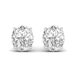 Ivana Jewels Earrings White Gold / 14KT 1.5 Carats Each Oval Shape Solitaire Diamond 4-Prong Setting Studs Earring