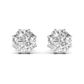 Ivana Jewels Earrings White Gold / 14KT 1.5 Carats Each Round Diamond 8 Prong Setting Studs Earring