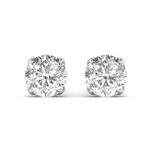Ivana Jewels Earrings White Gold / 14KT 1.5 Carats Each Round Diamond Four Prong Basket Setting Studs Earring