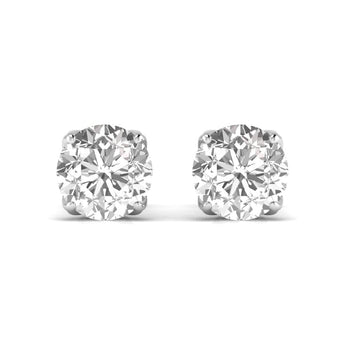Ivana Jewels Earrings White Gold / 14KT 1.5 Carats Each Round Diamond Four Prong Basket Setting Studs Earring