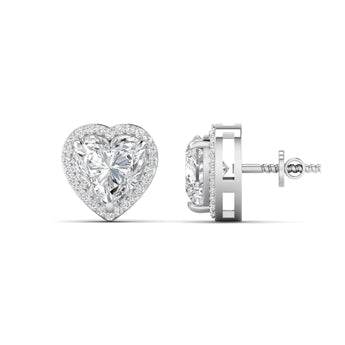 Ivana Jewels Earrings White Gold / 14KT 1.50 Carat Each Fancy Heart Shape Earrings For Her
