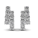 Ivana Jewels Earrings White Gold / 14KT 1.6 Carat Round Diamonds Hoop Huggies Earrings