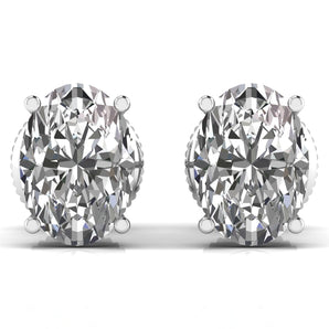 Ivana Jewels Earrings White Gold / 14KT 1 Carat Each Oval Shape Diamond Stud Earring