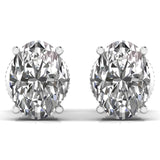 Ivana Jewels Earrings White Gold / 14KT 1 Carat Each Oval Shape Diamond Stud Earring