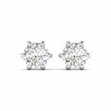 Ivana Jewels Earrings White Gold / 14KT 2.01 Carats Each Round Diamonds 6-Prongs Setting Studs Earrings