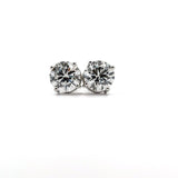Ivana Jewels Earrings White Gold / 14KT 2.03 Carat Each Round Diamond Solitaire 4 Prong Setting Studs Earring