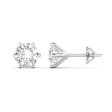 Ivana Jewels Earrings White Gold / 14KT 2.13 Carats Each Round Diamonds 6-prongs Setting Studs Earrings
