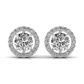 Ivana Jewels Earrings White Gold / 14KT 2.5 Carat Centre Round Solitaire Diamond Earring