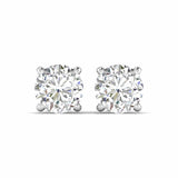 Ivana Jewels Earrings White Gold / 14KT 2.5 Carats Each Round Diamonds 4-Prongs Settings Studs Earrings