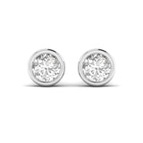 Ivana Jewels Earrings White Gold / 14KT 3 Carat Each Round Diamond Bezel Setting Studs Earring