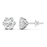 Ivana Jewels Earrings White Gold / 14KT 4 Carats Each Round Diamonds 6-prongs Setting Studs Earrings
