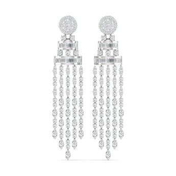 Ivana Jewels Earrings White Gold / 14KT 5 Carat Diamond Gold Dangler Earrings