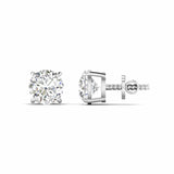 Ivana Jewels Earrings White Gold / 14KT 5 Carats Each Round Cut Diamonds Solitaire Studs Earrings
