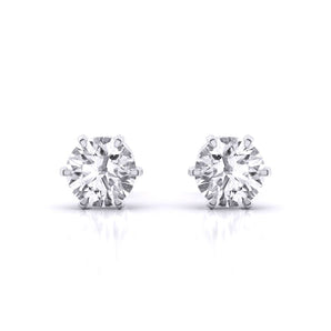 Ivana Jewels Earrings White Gold / 14KT 6 Prong Diamond Stud Earring