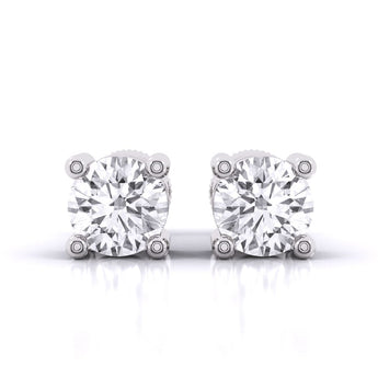 Ivana Jewels Earrings White Gold / 14KT 80 Pointers Round Cut Diamonds Statement Studs