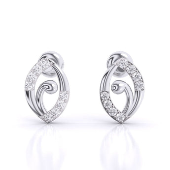 Ivana Jewels Earrings White Gold / 14KT Allie Round Diamond Earrings