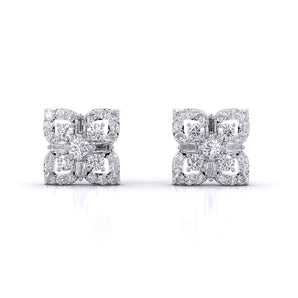 Ivana Jewels Earrings White Gold / 14KT Antique Diamond Cluster Studs
