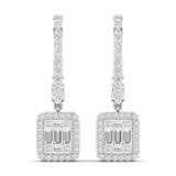 Ivana Jewels Earrings White Gold / 14KT Baguette and Round Diamond Earrings