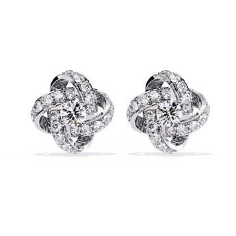 Ivana Jewels Earrings White Gold / 14KT Braided Stud Earrings