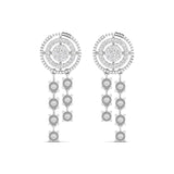Ivana Jewels Earrings White Gold / 14KT Circle Diamond Drop Earrings
