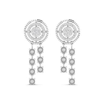Ivana Jewels Earrings White Gold / 14KT Circle Diamond Drop Earrings