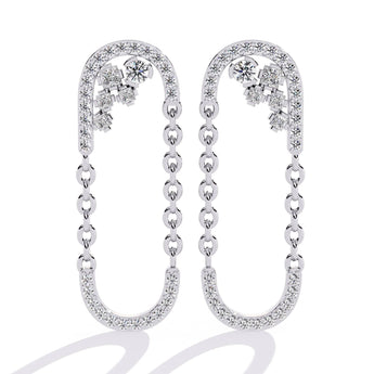 Ivana Jewels Earrings White Gold / 14KT Classic Diamond  U-Hoop Earrings