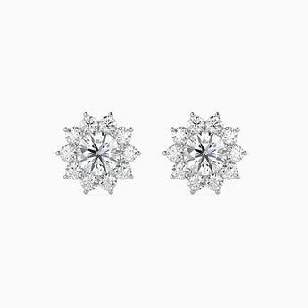 Ivana Jewels Earrings White Gold / 14KT Cluster Setting Stud Flower Earring