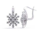 Ivana Jewels Earrings White Gold / 14KT Dainty Flower Earrings with Stones