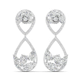 Ivana Jewels Earrings White Gold / 14KT Dazzling Pear & Round Diamond Drop Earrings