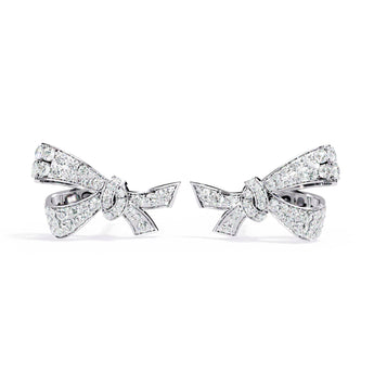 Ivana Jewels Earrings White Gold / 14KT Delicate Diamond Bow Earrings