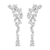 Ivana Jewels Earrings White Gold / 14KT Diamond Cluster Cascade Earrings