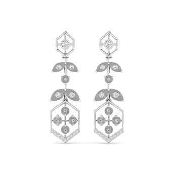 Ivana Jewels Earrings White Gold / 14KT Elegant Diamond Drop Earrings