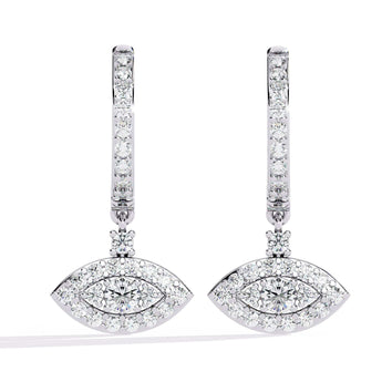 Ivana Jewels Earrings White Gold / 14KT Evil Eye Diamond Earrings