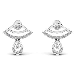 Ivana Jewels Earrings White Gold / 14KT Eye Style Round Cut Women's Earring