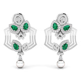 Ivana Jewels Earrings White Gold / 14KT Fancy Pear Cut Emerald Diamond Stunning Earring